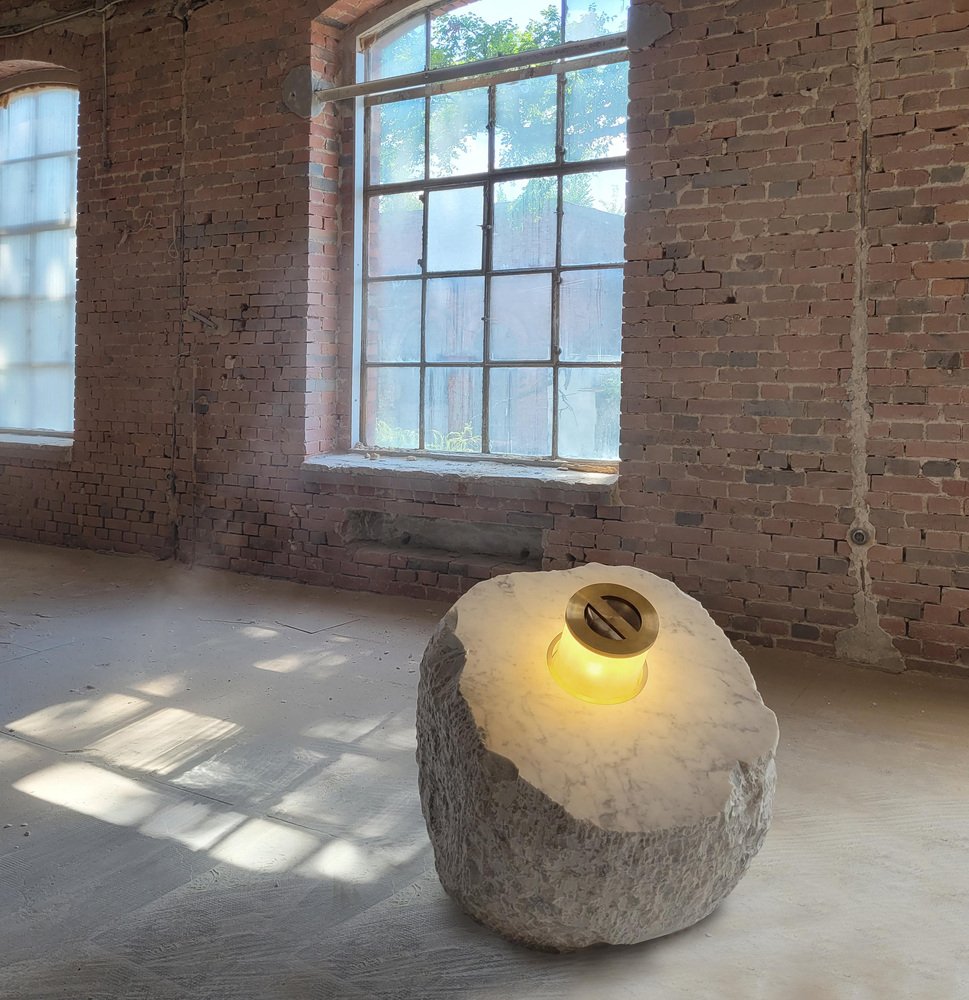 Stone Kinetic Lamp by Jan Garncarek