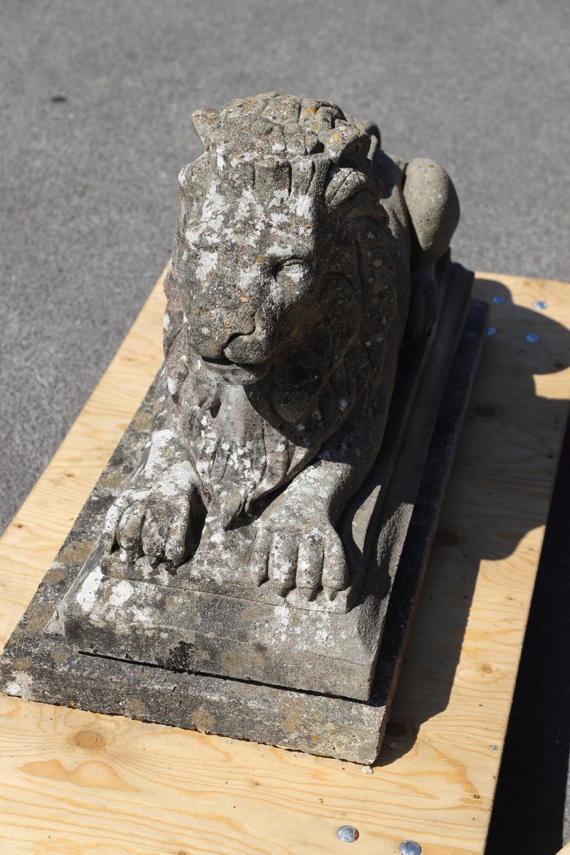 Stone Lions, 1890s, Set of 2