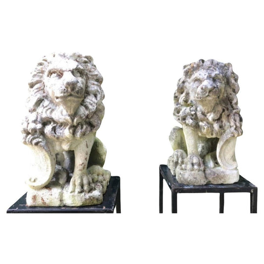 Stone Lions, 1950s, Set of 2