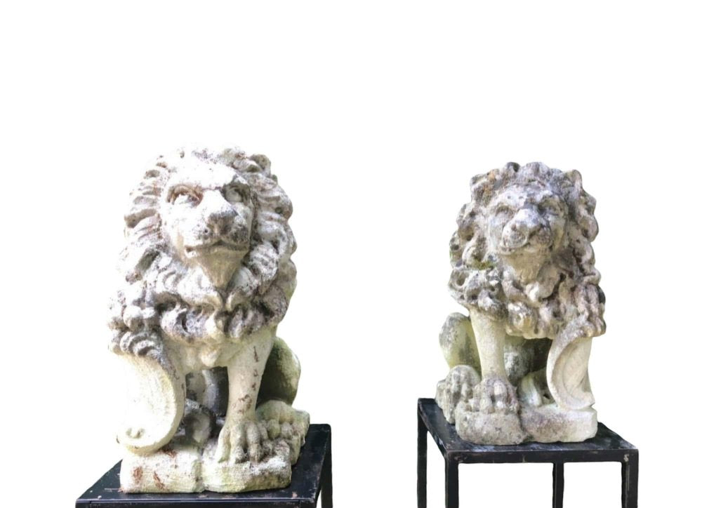 Stone Lions, 1950s, Set of 2