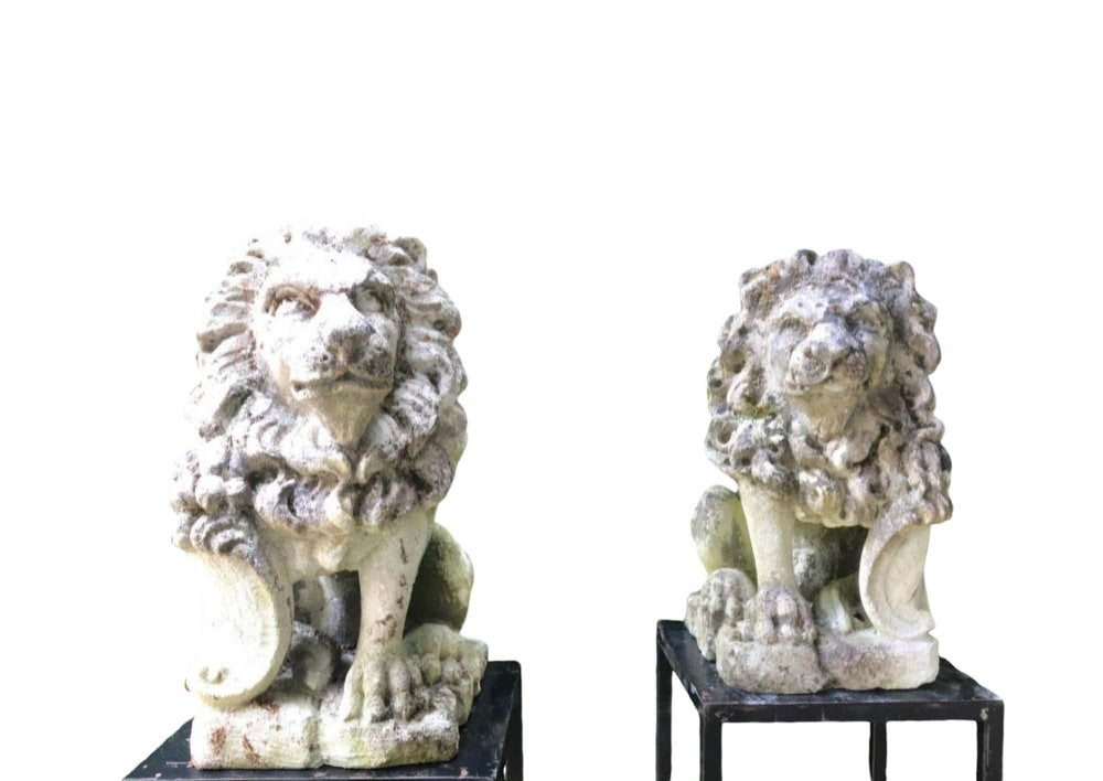 Stone Lions, 1950s, Set of 2