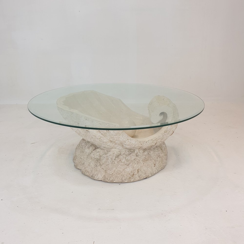 Stone Shell Coffee Table from Magnussen Ponte Mactan, 1980s