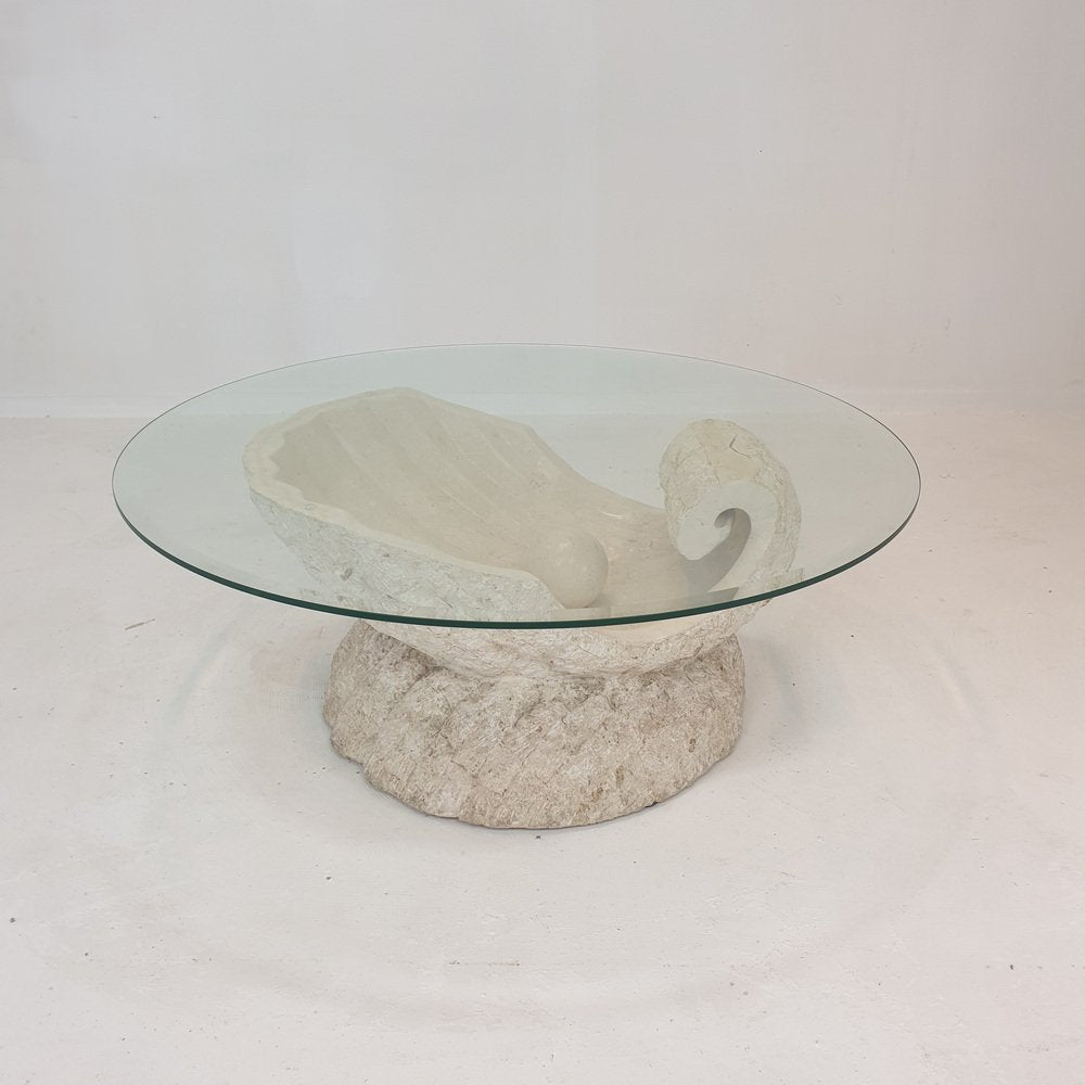 Stone Shell Coffee Table from Magnussen Ponte Mactan, 1980s