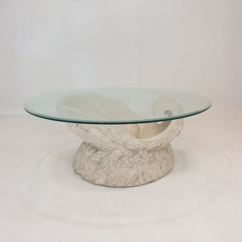 Stone Shell Coffee Table from Magnussen Ponte Mactan, 1980s