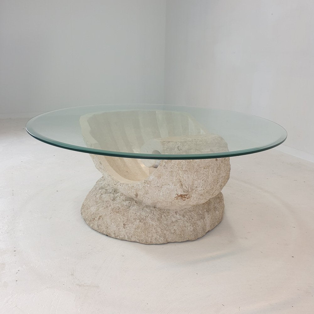 Stone Shell Coffee Table from Magnussen Ponte Mactan, 1980s