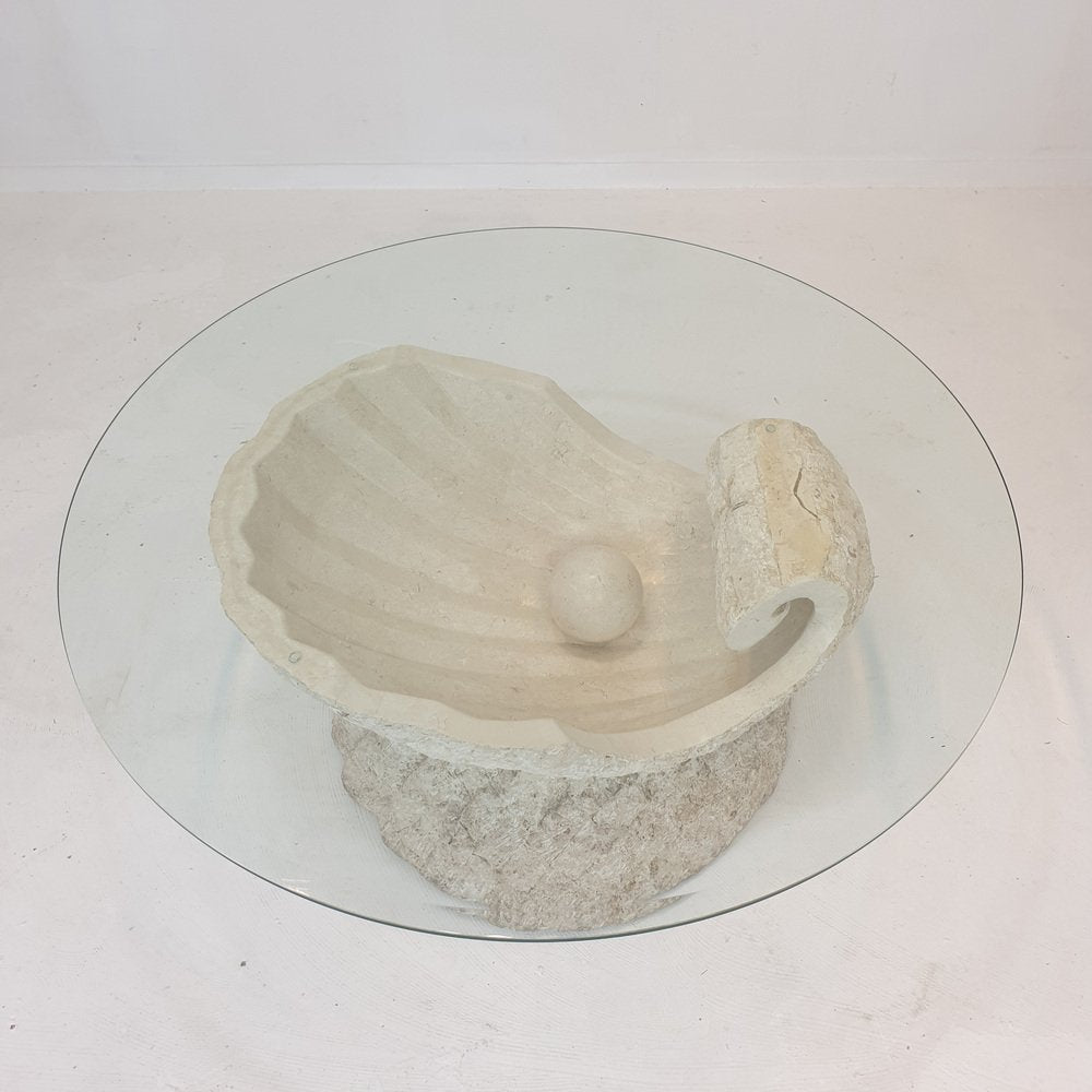 Stone Shell Coffee Table from Magnussen Ponte Mactan, 1980s