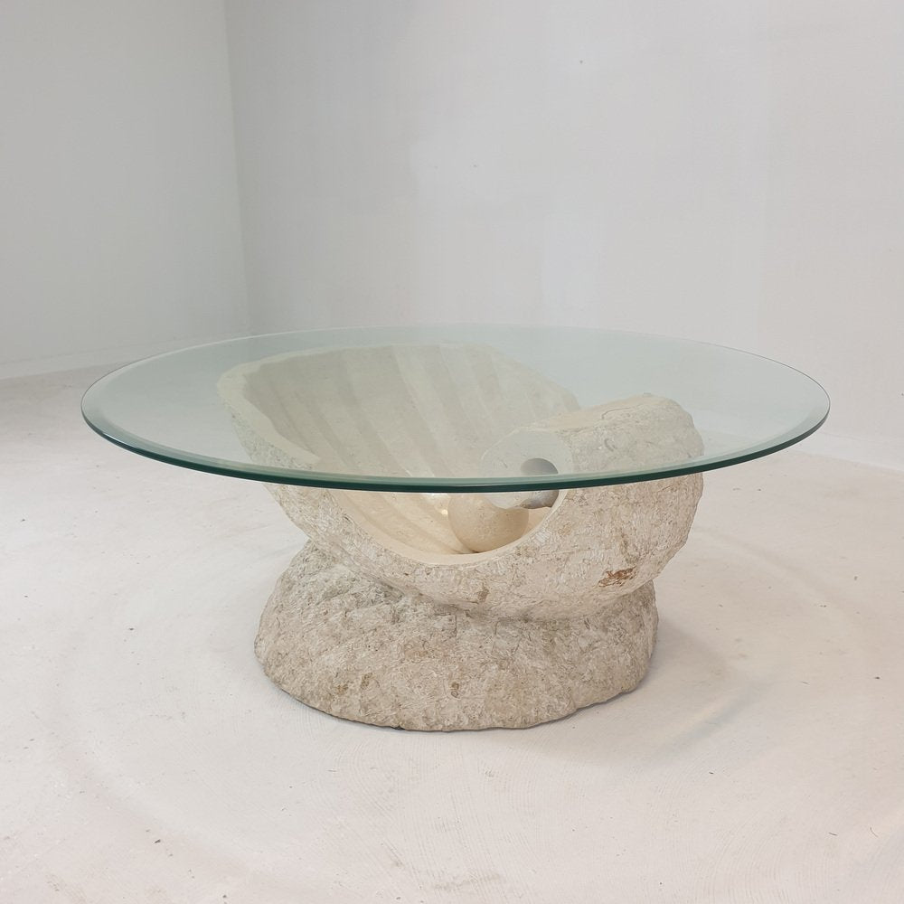 Stone Shell Coffee Table from Magnussen Ponte Mactan, 1980s