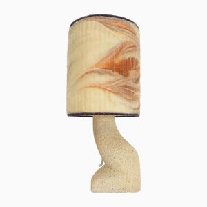 Stone & Wool Brutalist Art Table Lamp, 1970s-AXJ-1551437