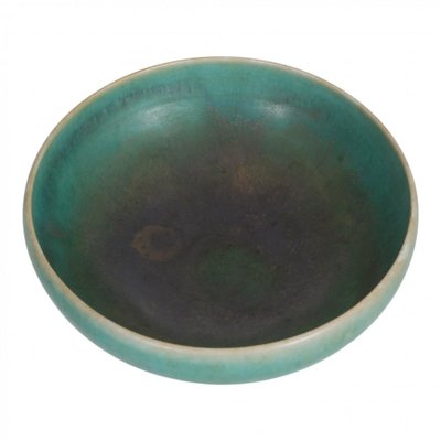 Stoneware Bowl with a Green Glaze by Eva Stæhr-Nielsen for Saxbo-MTD-1399850