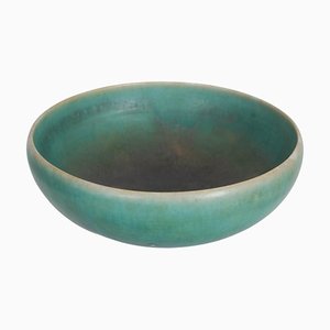 Stoneware Bowl with a Green Glaze by Eva Stæhr-Nielsen for Saxbo-MTD-1399850