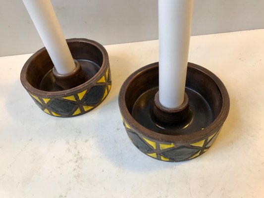 Stoneware Candleholders by Aldo Londi for Bitossi, Italy, 1960s, Set of 2-LCR-698883