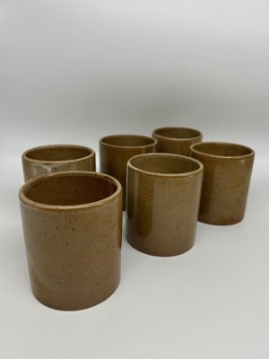 Stoneware Cups and Sugar Bowl, 1970s, Set of 7-AVC-1773298