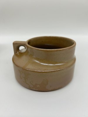 Stoneware Cups and Sugar Bowl, 1970s, Set of 7-AVC-1773298