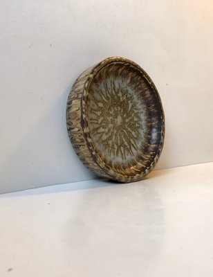 Stoneware Dish with Taupe Glaze by Gunnar Nylund for Rörstrand, 1960s-LCR-744408