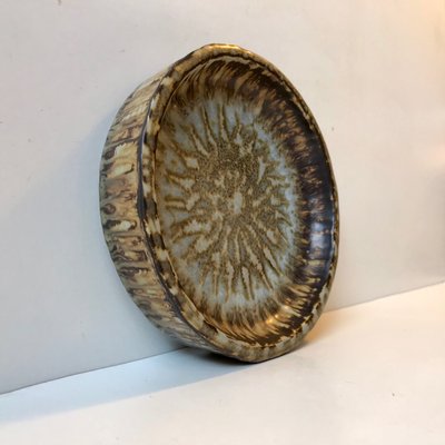 Stoneware Dish with Taupe Glaze by Gunnar Nylund for Rörstrand, 1960s-LCR-744408