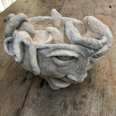 Stoneware Face Sculpture from Vallauris-DKC-1115849