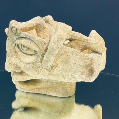 Stoneware Face Sculpture from Vallauris-DKC-1115849