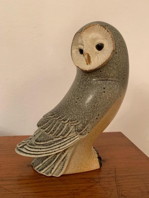 Stoneware Figurine of a Barn Owl by Paul Hoff for Gustavsberg, Sweden, 1984-VQM-1078464