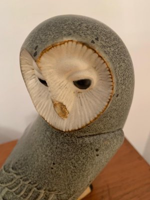 Stoneware Figurine of a Barn Owl by Paul Hoff for Gustavsberg, Sweden, 1984-VQM-1078464