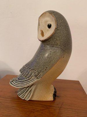 Stoneware Figurine of a Barn Owl by Paul Hoff for Gustavsberg, Sweden, 1984-VQM-1078464