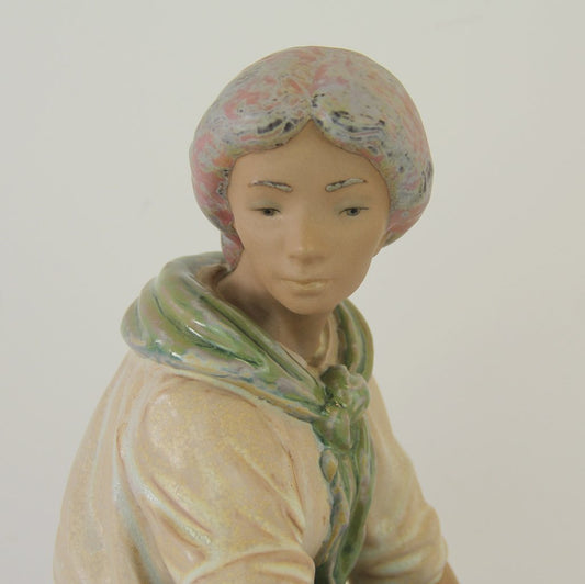 Stoneware Fishseller Sculpture by Vicente Martinez for LLadró, 1970s