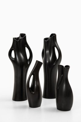 Stoneware Vases Model Mangania by Lillemor Mannerheim for Upsala Ekeby, 1950s, Set of 4-SC-659131