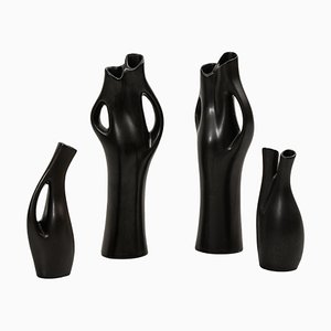 Stoneware Vases Model Mangania by Lillemor Mannerheim for Upsala Ekeby, 1950s, Set of 4-SC-659131