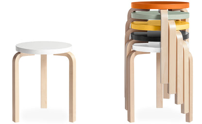 STOOL 60 - 3 legs - Stackable wooden stool