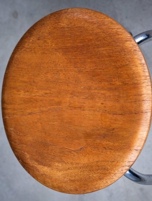 Stool in Teak with Chrome Base, Denmark, 1960s-ZGQ-1131623