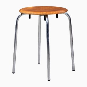 Stool in Teak with Chrome Base, Denmark, 1960s-ZGQ-1131623