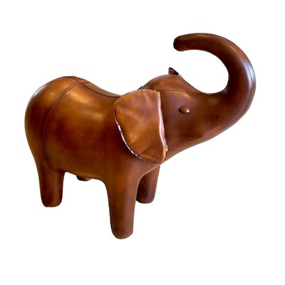 Stool Sculpture Leather Elephant, Set of 2-TCS-1806874