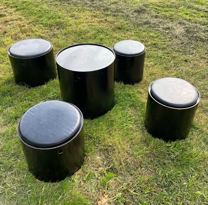 Stools and Side Table by Verner Panton, 1965, Set of 5-LL-1309435