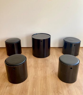 Stools and Side Table by Verner Panton, 1965, Set of 5-LL-1309435