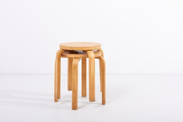 Stools attributed to Alvar Aalto for Artek, Finland, 1950s, Set of 2-SFD-1369743