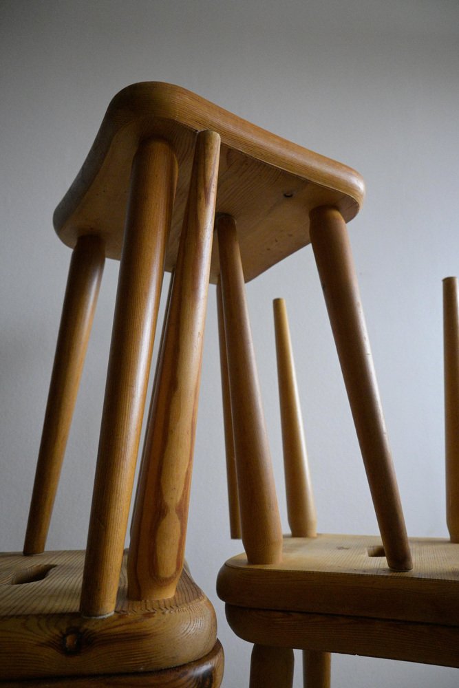 Stools from Svensk Fur, 1950s, Set of 5