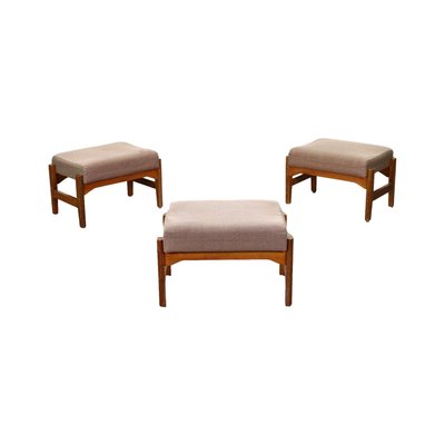 Stools in Beech, Foam and Fabric, Italy, 1960s, Set of 3-VMM-1079146