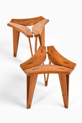 Stools in Oregon Pine by Edvard Wilberg, 1955, Set of 2-SC-2026584