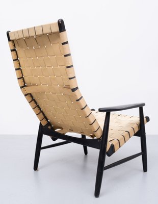 Strap Lounge Chair in the Style of Jens Risom, 1950s-GCG-978575