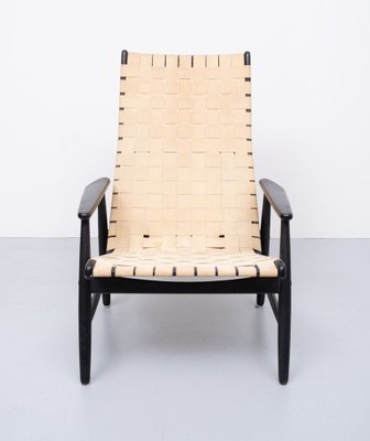 Strap Lounge Chair in the Style of Jens Risom, 1950s-GCG-978575