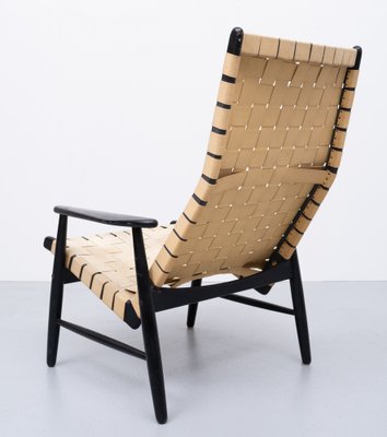 Strap Lounge Chair in the Style of Jens Risom, 1950s-GCG-978575