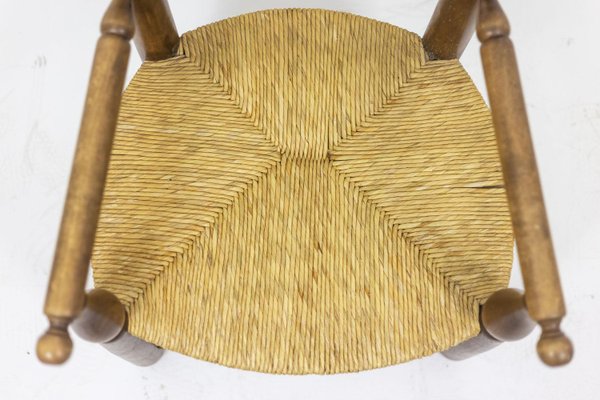 Straw Armchairs in Natural Beech, 1950s, Set of 2-CEJ-968314