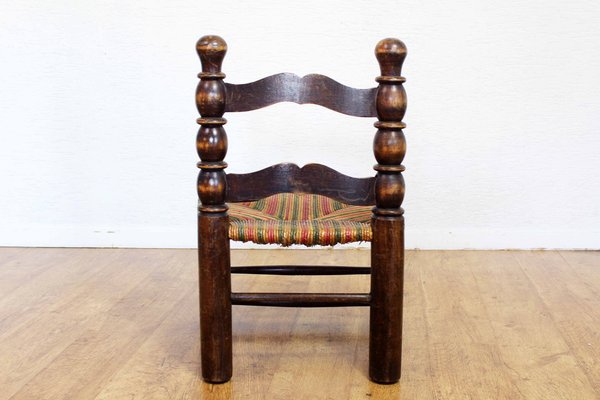 Straw Beech Chair by Charles Dudouyt, 1930s-BQF-1811111