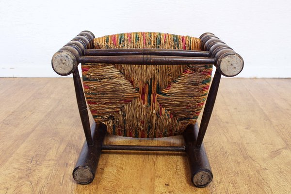 Straw Beech Chair by Charles Dudouyt, 1930s-BQF-1811111