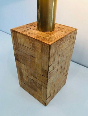 Straw Marquetry Table Lamp, 1950s-BA-1365522