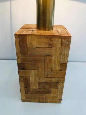 Straw Marquetry Table Lamp, 1950s-BA-1365522