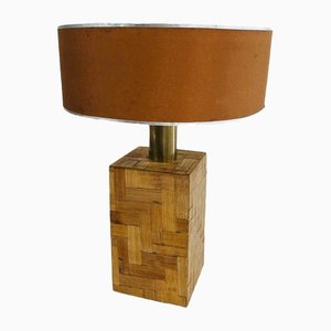 Straw Marquetry Table Lamp, 1950s-BA-1365522