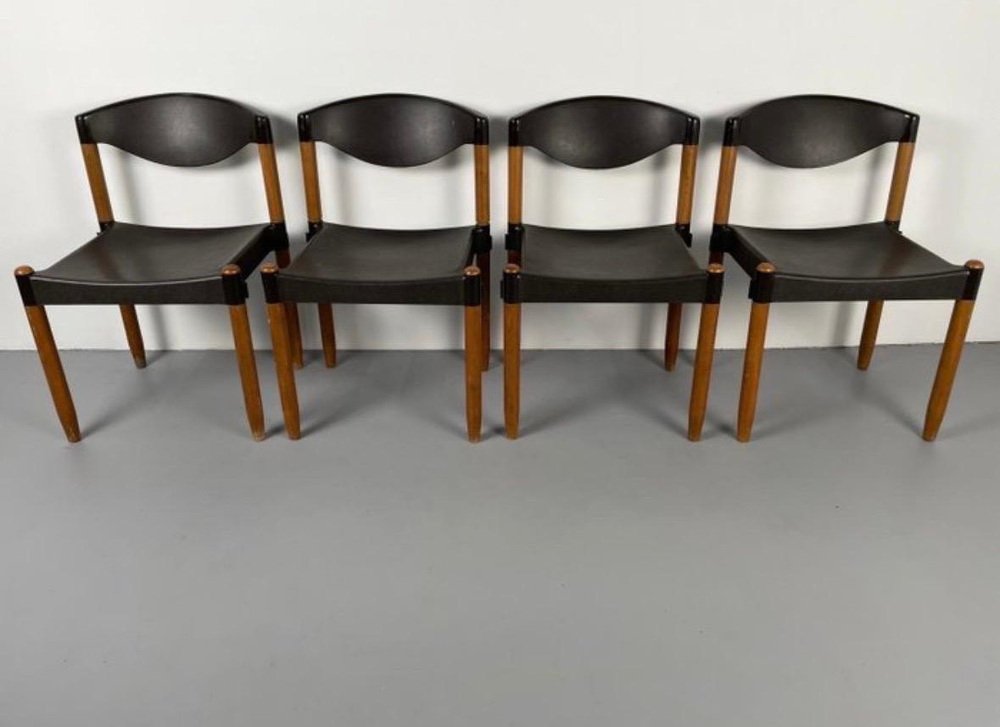 Strax Dining Chairs attributed to Hartmut Lohmeyer for Casala, Germany, 1970s, Set of 4