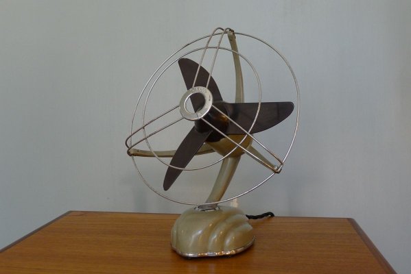 Streamline Sand Colored Model Libelle Fan from from Schoeller & Co., 1950s-VRE-715590