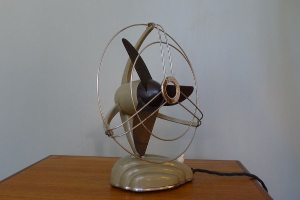 Streamline Sand Colored Model Libelle Fan from from Schoeller & Co., 1950s-VRE-715590