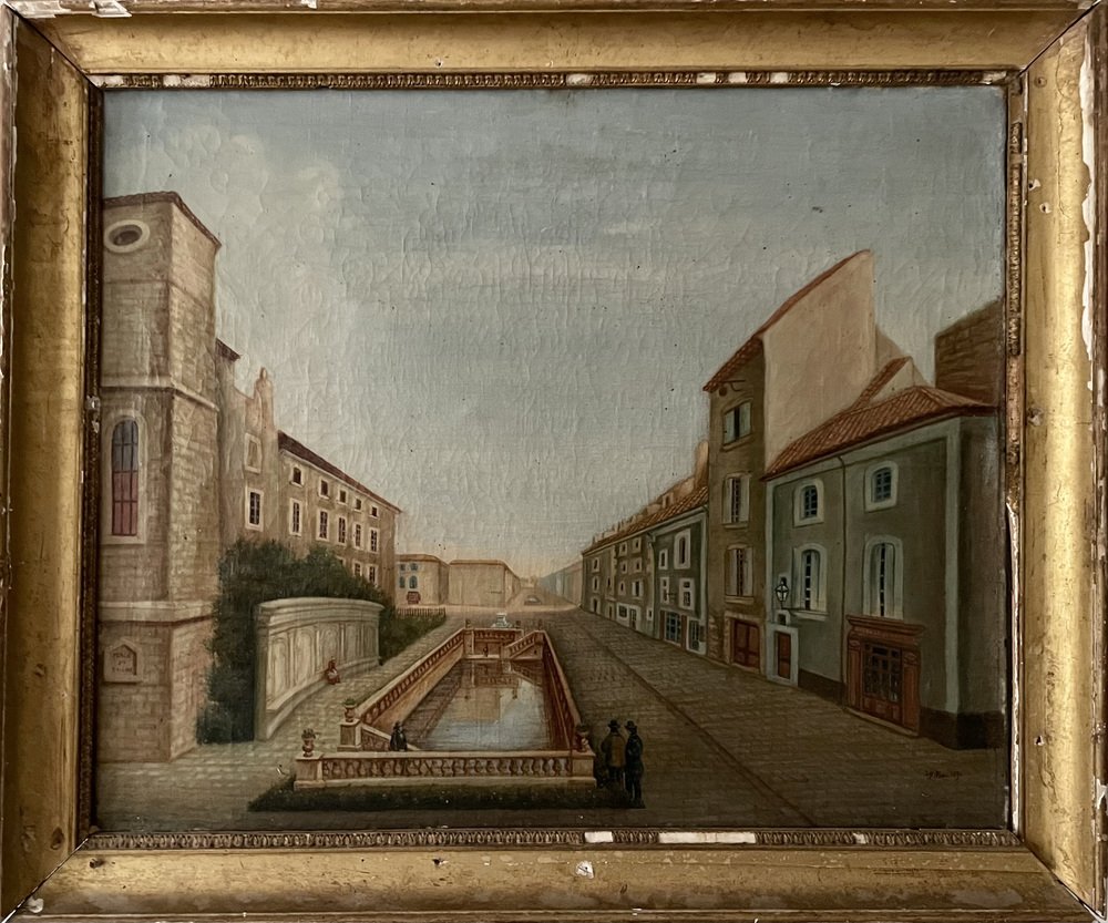 Street Scene, 1894, Oil on Canvas, Framed